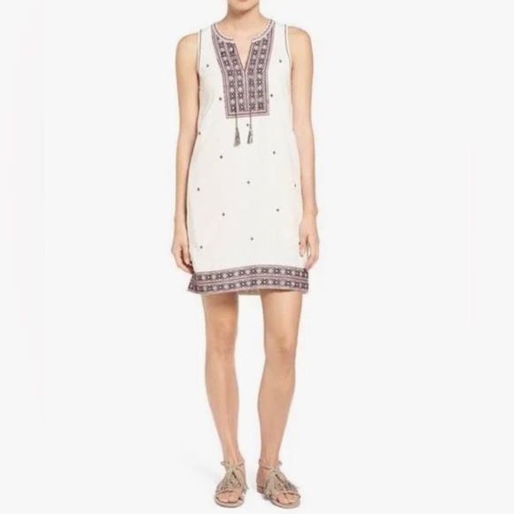 MADEWELL SUNCOAST EMBROIDERED SHIFT DRESS BRIGHT IVORY SIZE 8 100% COTTON - Picture 6 of 16
